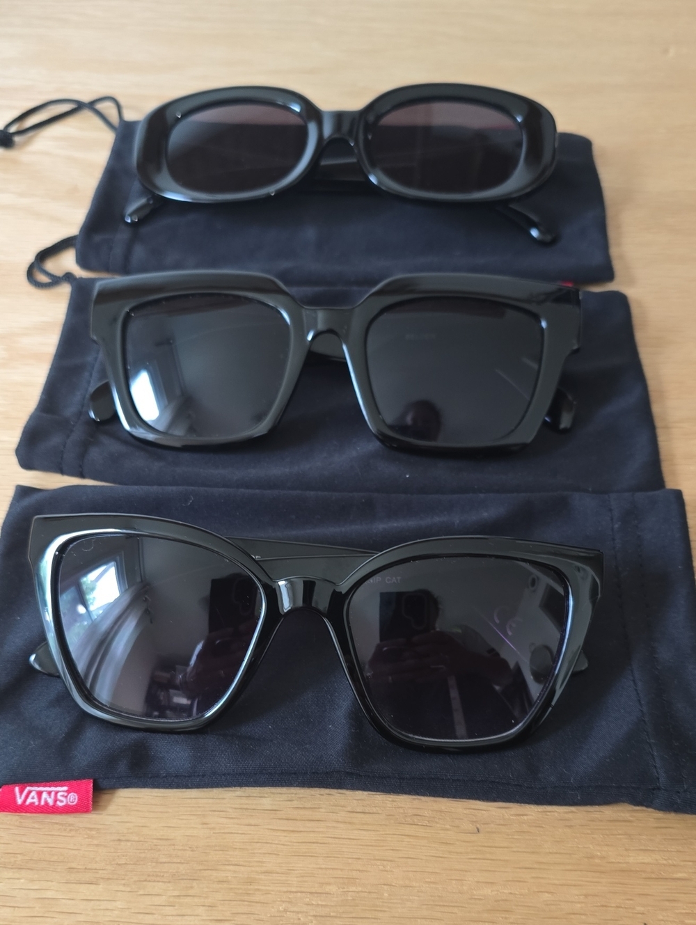 Bundle Vans Black Sunglasses Trio - Rectangular, Square & Cat-Eye Sunnies Shades